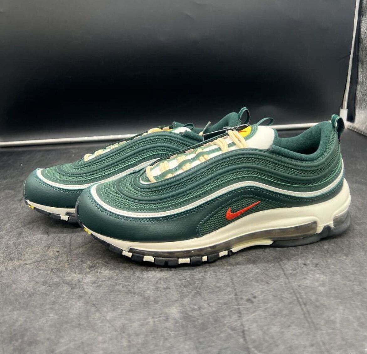 2245 NIKE AIR MAX 97 SE CAMPUS PACK 濃緑 淡白 明赤 黄 26.5cm ナイキ エア マックス 97 SE キャンプパック FD0344-397