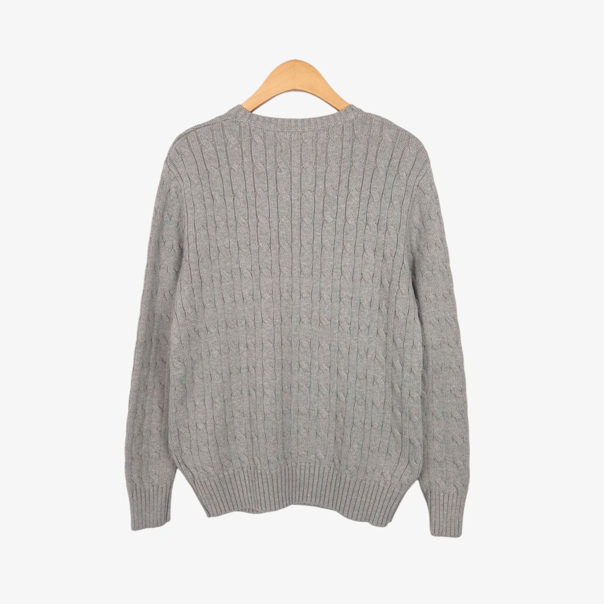 90 ポロ ラルフローレン グレー ケーブル コットン ニット