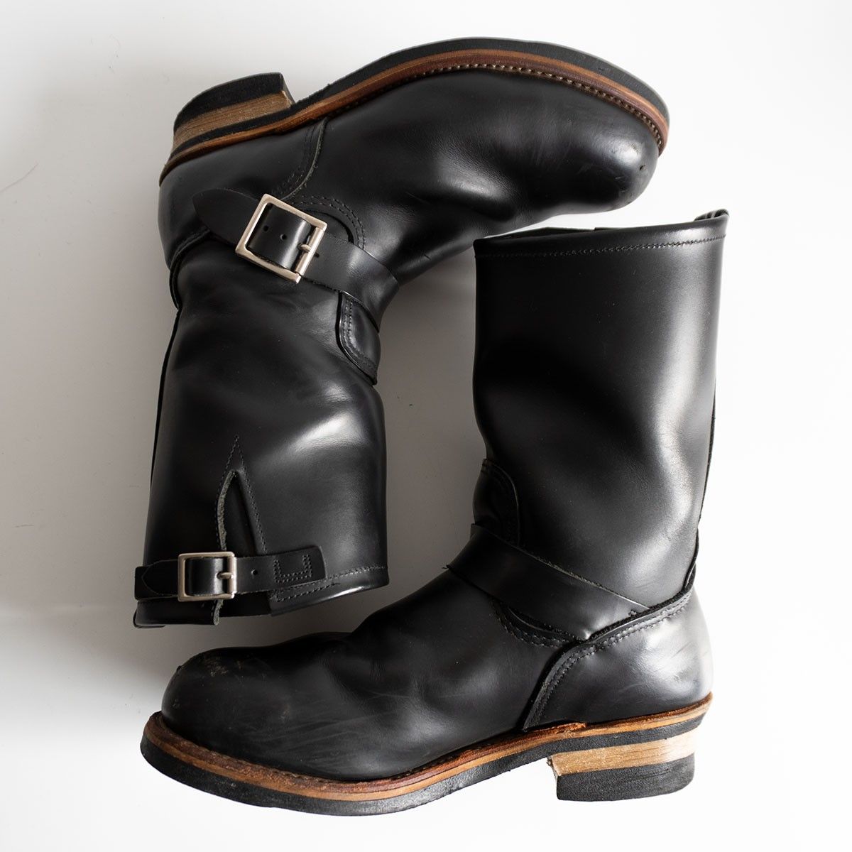 雰囲気抜群 REDWING 2268 エンジニアブーツ US8.5D 縦羽根タグ レッドウィング ブラック 25110385