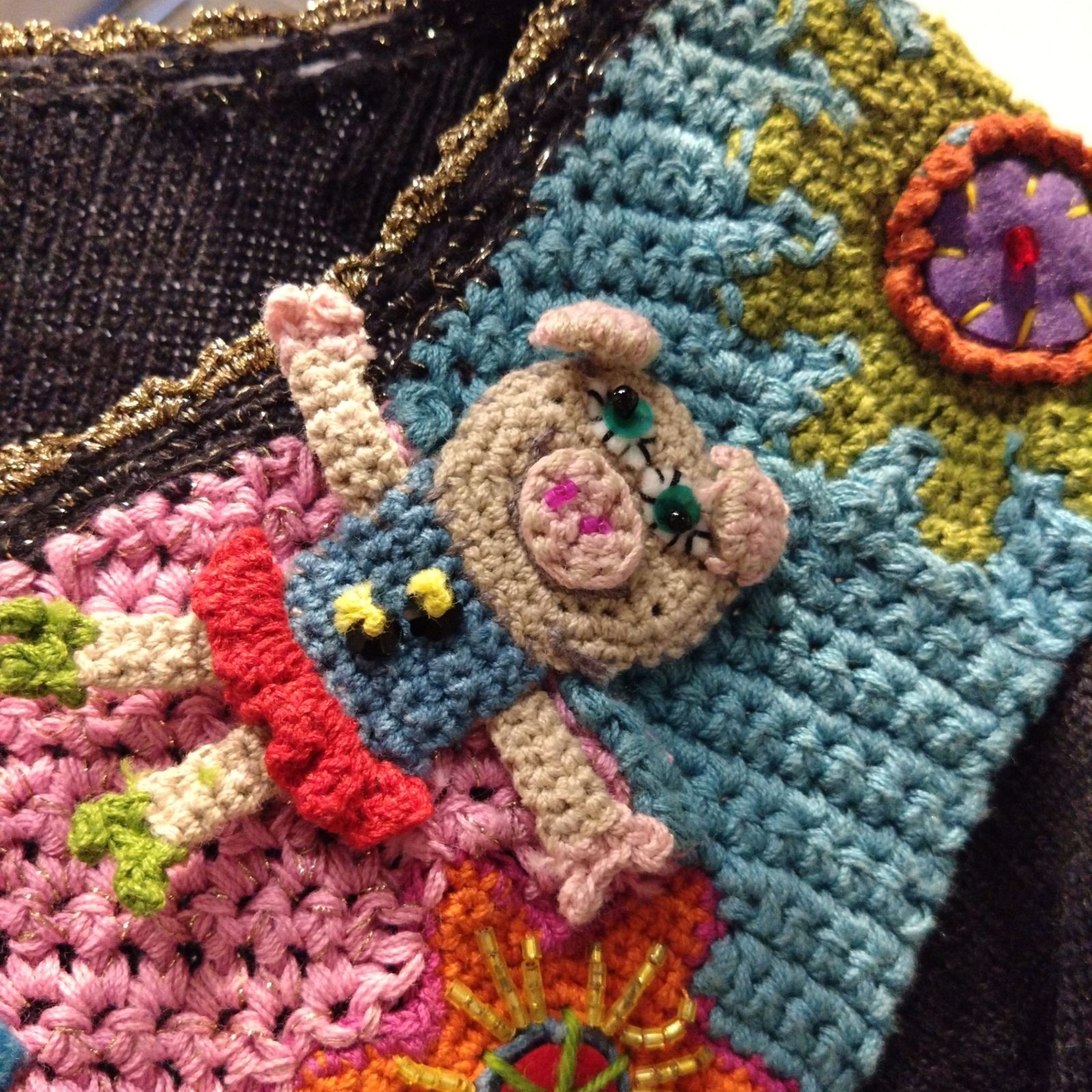 【美品】OLLEBOREBLA アルベロベロ　スパッツ　お花と鳥とブタさん 美品】OLLEBOREBLA アルベロベロ スパッツ お花と鳥とブタさん 美品