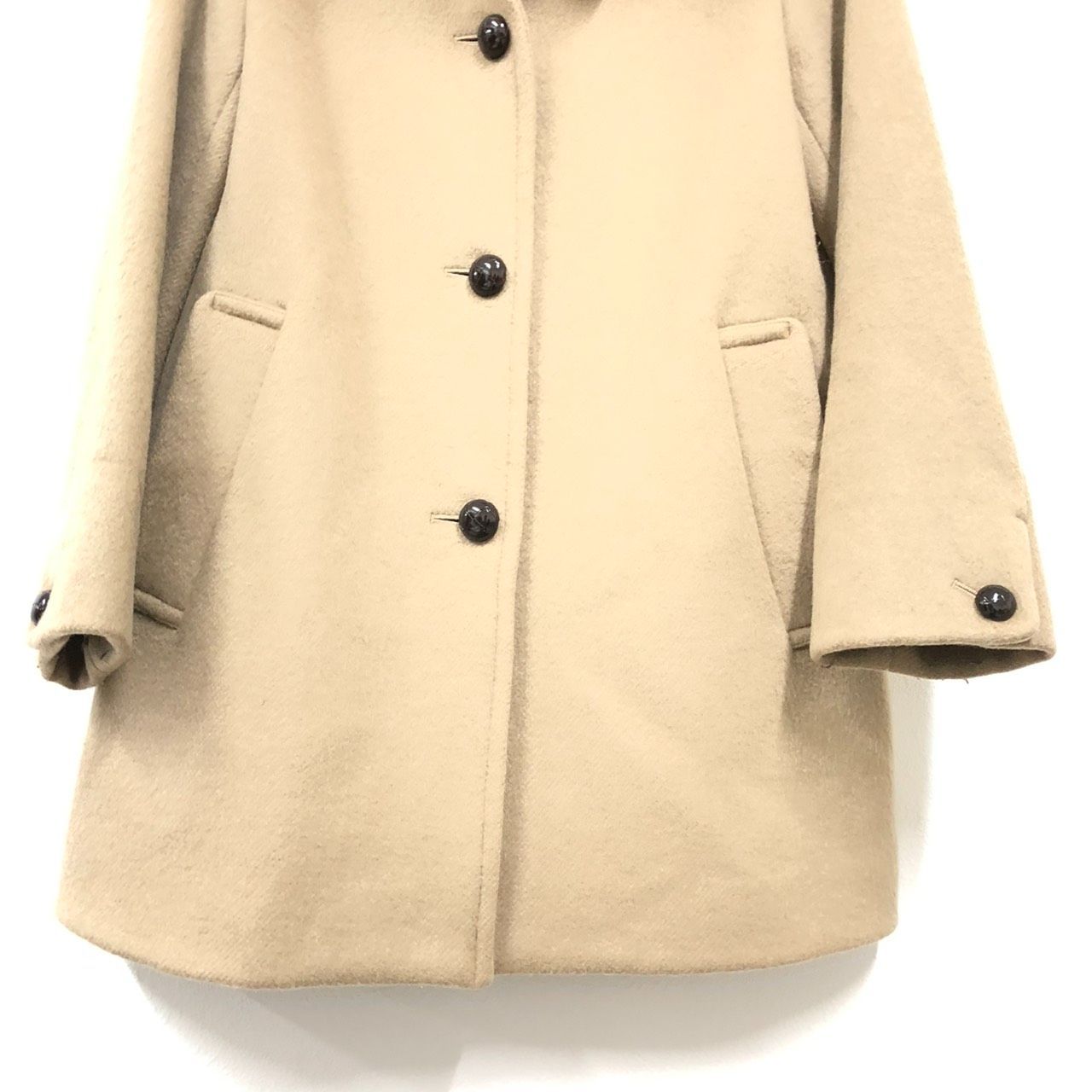 美品!!送料無料!!】 NIMES ニーム フード付き ウール コート ベージュ