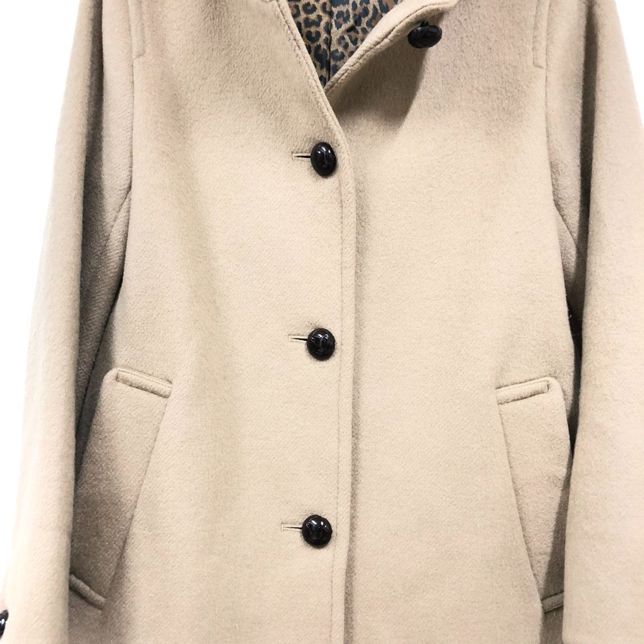 美品!!送料無料!!】 NIMES ニーム フード付き ウール コート ベージュ