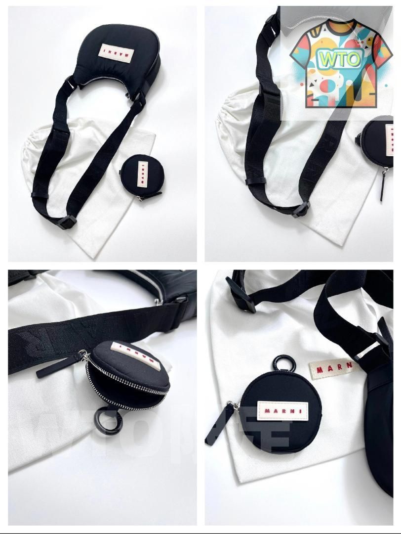 Marniマルニの黒ショルダーバッグ WTO輸入1