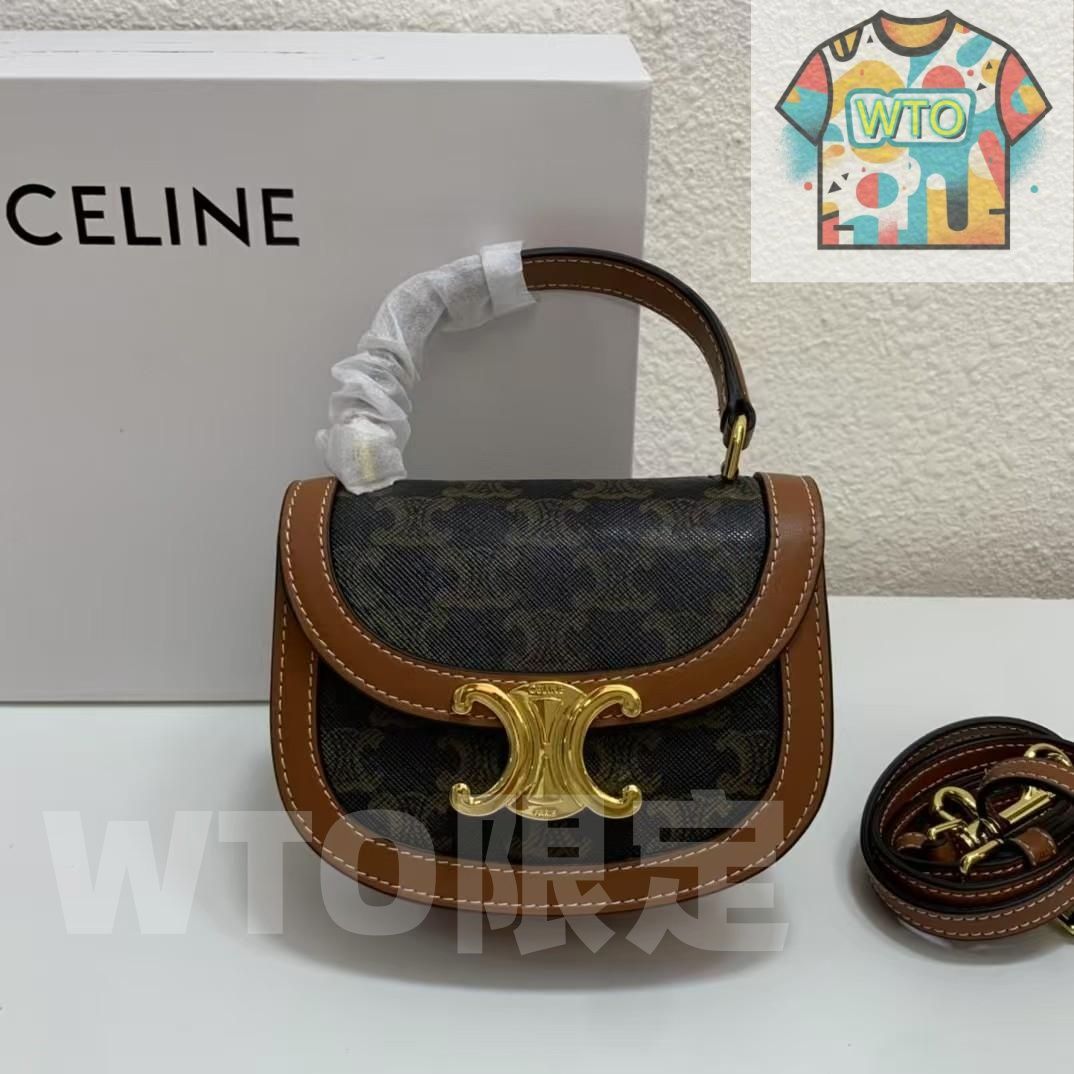CELINE ショルダーバッグ ブラック ブラウン-WTO輸入-JWQ 83