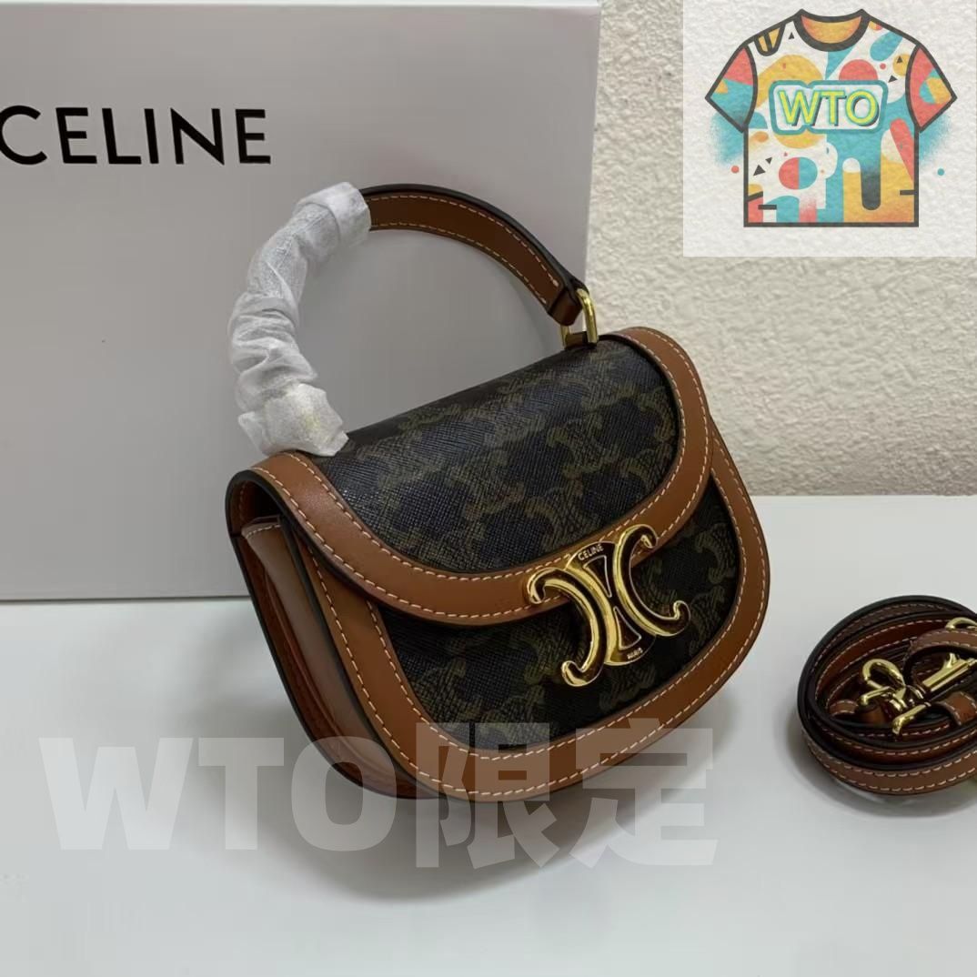 CELINE ショルダーバッグ ブラック ブラウン-WTO輸入-JWQ 83