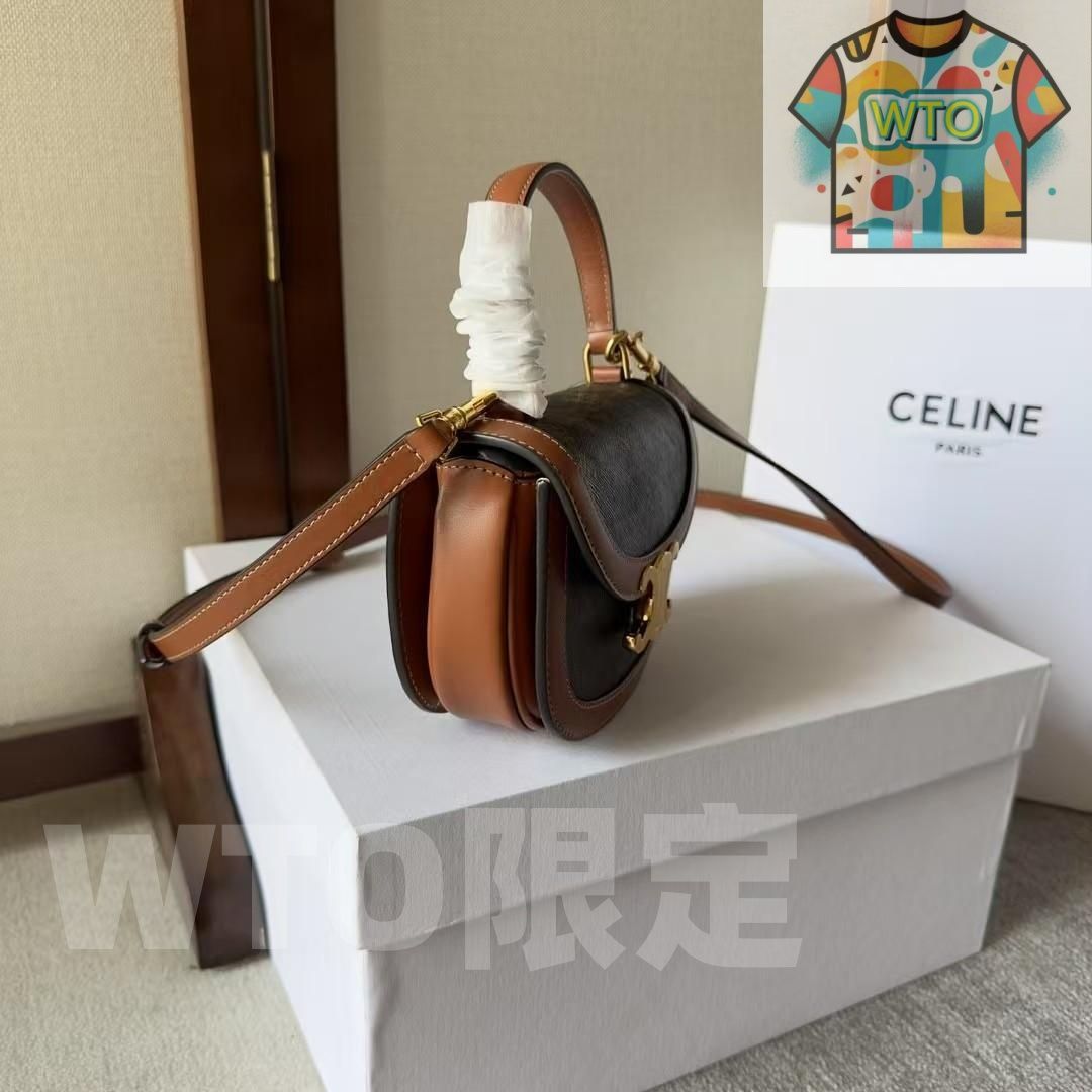 CELINE ショルダーバッグ ブラック ブラウン-WTO輸入-EMA 64