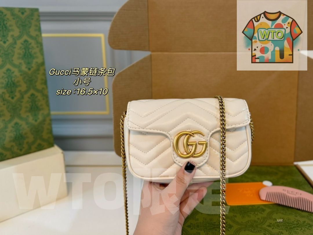 GUCCIグッチGG Marmontミニマモンチェーンバッグ ハンドバッグ リュックサック 小銭入れ 手首バッグ 財布 ショルダーバッグ -WTO輸入-ZOH39