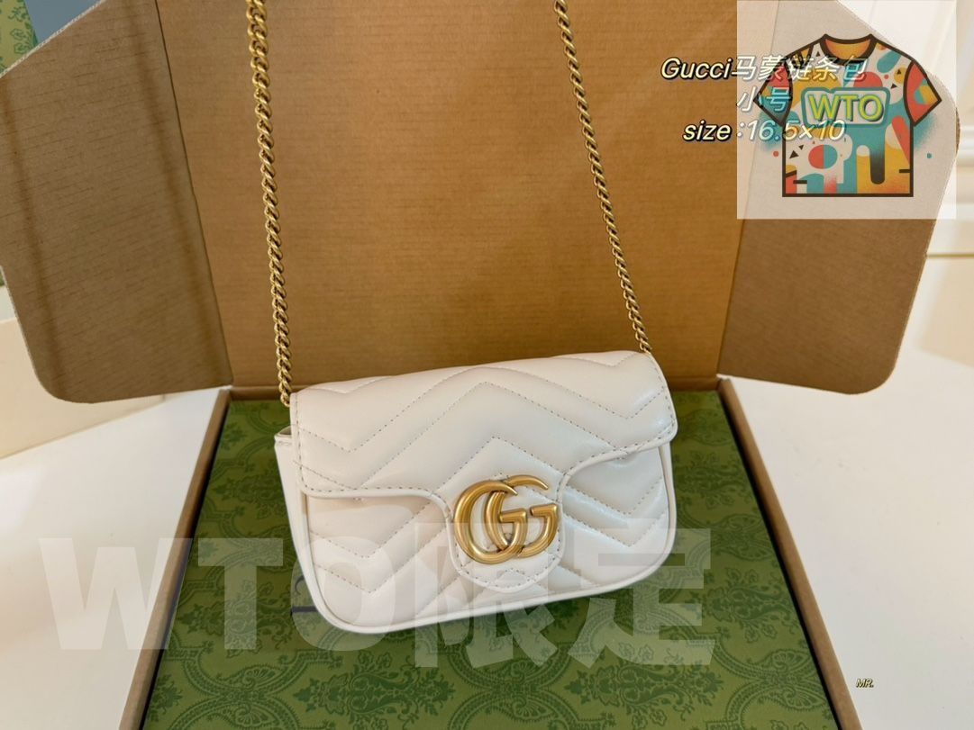 GUCCIグッチGG Marmontミニマモンチェーンバッグ ハンドバッグ リュックサック 小銭入れ 手首バッグ 財布 ショルダーバッグ -WTO輸入-ZOH39