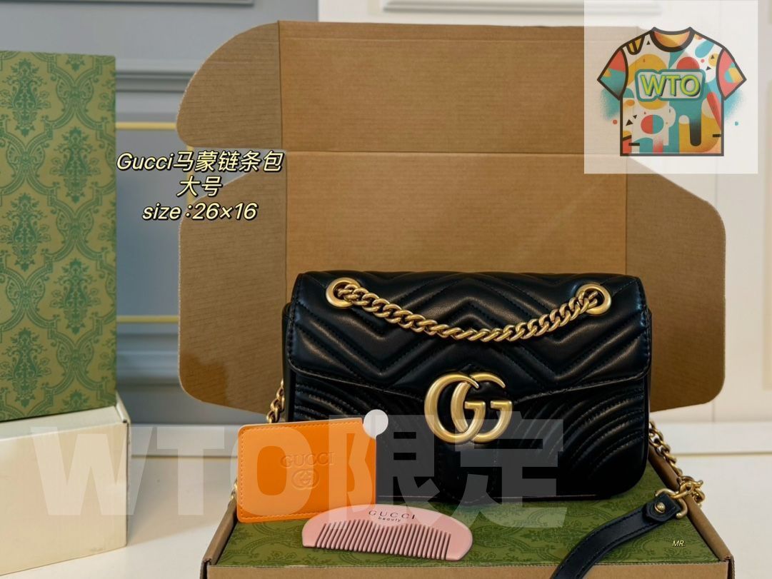 GUCCIグッチGG Marmontミニマモンチェーンバッグ ハンドバッグ リュックサック 小銭入れ 手首バッグ 財布 ショルダーバッグ -WTO輸入-YYR43