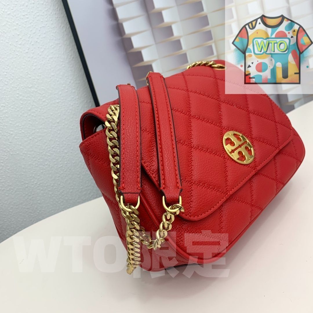 Tory Burch湯麗柏サイプレスチェーン小方形バッグ リュックサック 手首バッグ ポーチ 羊革ファッション菱格手提げショルダーバッグ-WTO輸入-XZN90
