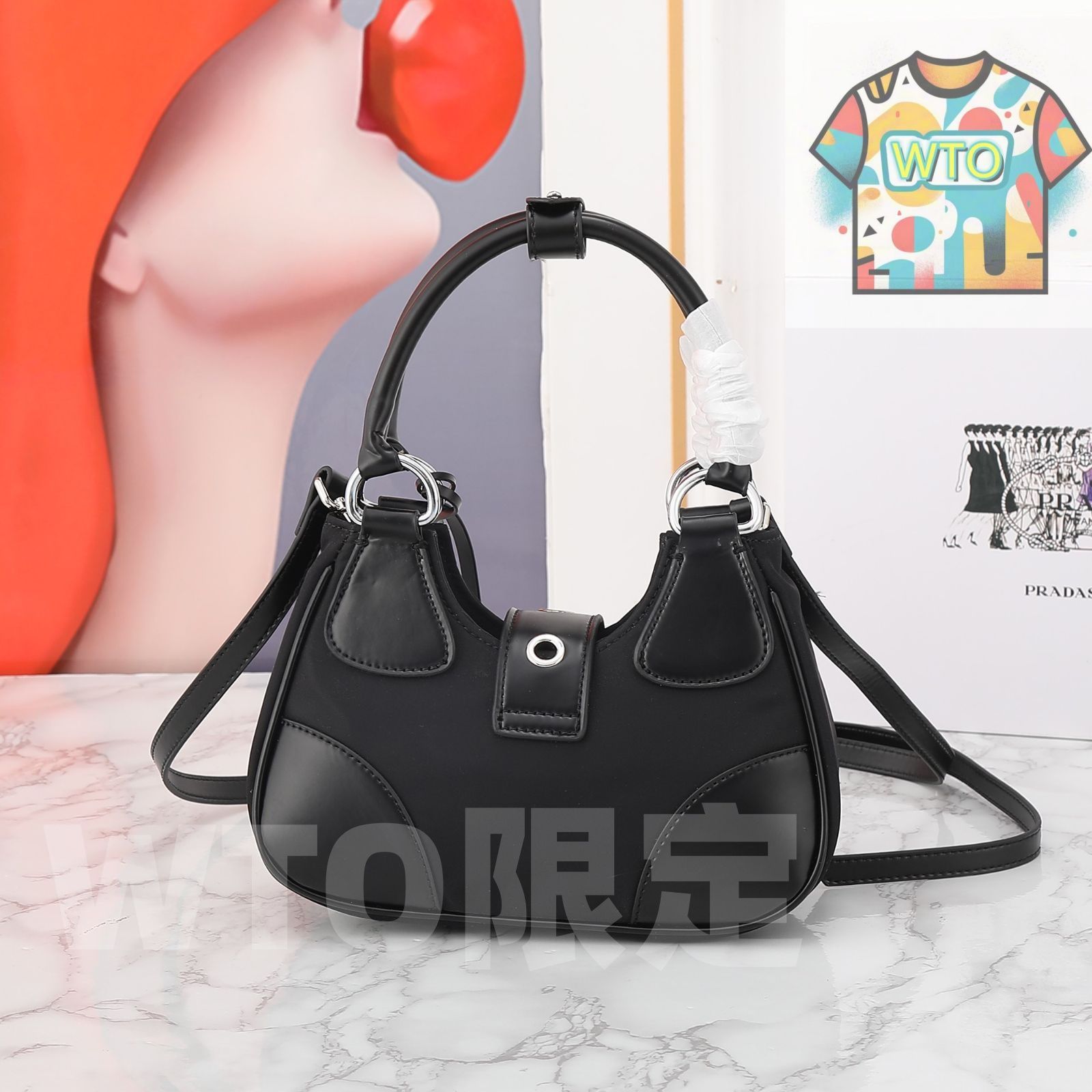  PRADAプラダ moon bagムーンバッグ ハンドバッグ バックパック ウエストポーチ ゼロ財布 手首バッグ 旅行バッグ 財布 ショルダーバッグ ハンドバッグ バッグ