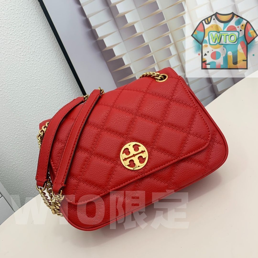 Tory Burch湯麗柏サイプレスチェーン小方形バッグ リュックサック 手首バッグ ポーチ 羊革ファッション菱格手提げショルダーバッグ-WTO輸入-XZN90