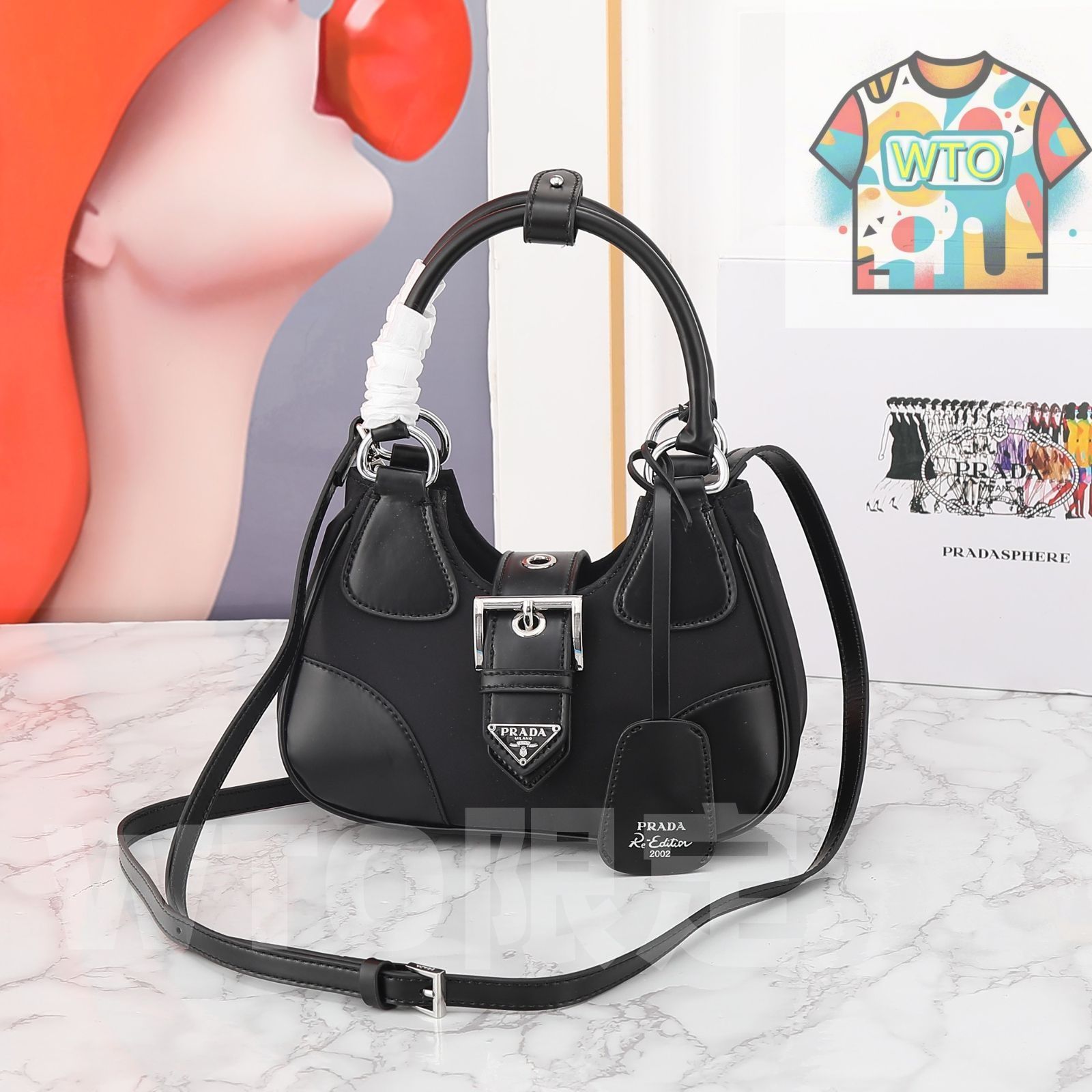 PRADAプラダ moon bagムーンバッグ ハンドバッグ バックパック ウエストポーチ ゼロ財布 手首バッグ 旅行バッグ 財布 ショルダーバッグ