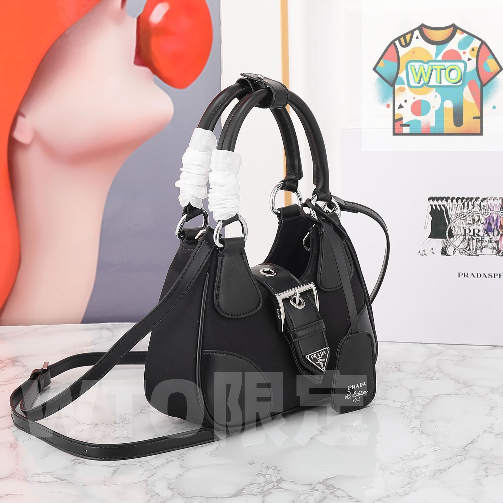 PRADAプラダ moon bagムーンバッグ ハンドバッグ バックパック ウエストポーチ ゼロ財布 手首バッグ 旅行バッグ 財布 ショルダーバッグ