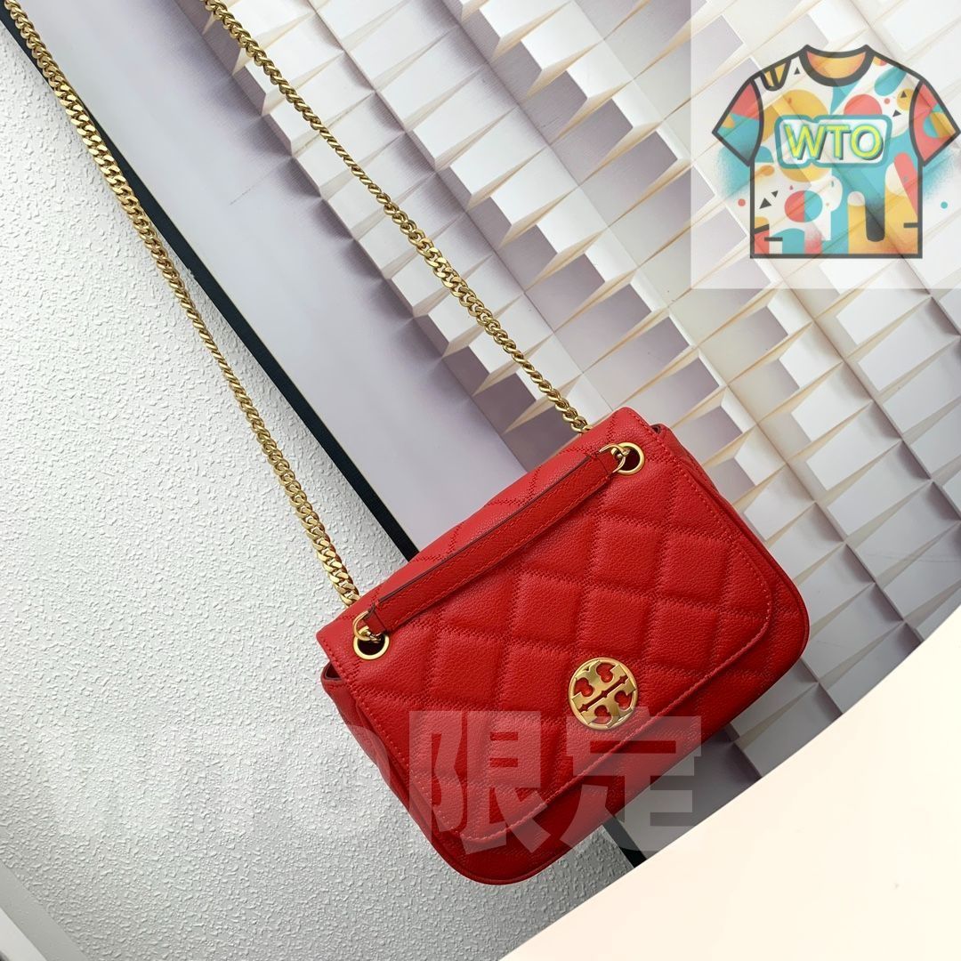  Tory Burch湯麗柏サイプレスチェーン小方形バッグ リュックサック 手首バッグ ポーチ 羊革ファッション菱格手提げショルダーバッグ-WTO輸入-XZN 90 ショルダーバッグ ショルダーバッグ
