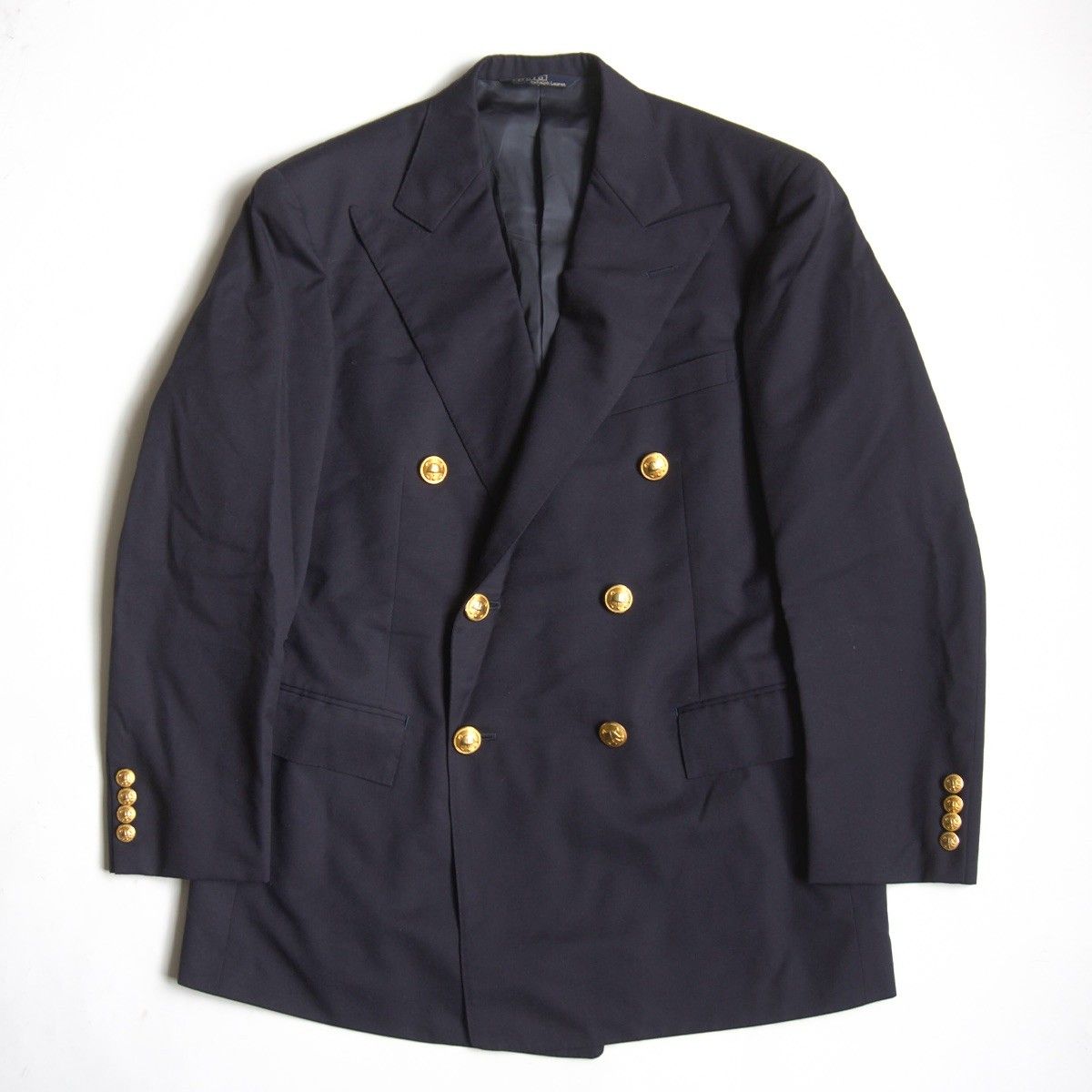【最高級品】POLO RALPH LAUREN【テーラードジャケット /紺ブレ】94A6 ダブル 金牡丹 ポロラルフローレン ブレザー 25110313