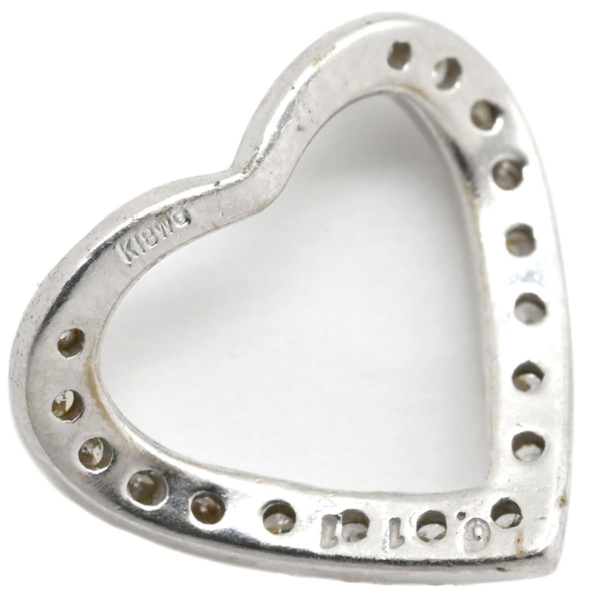 ペンダントトップ K 18 WG ダイヤモンド ホワイトゴールド ペンダントヘッド Au 750 18金 ダイヤ オープンハート