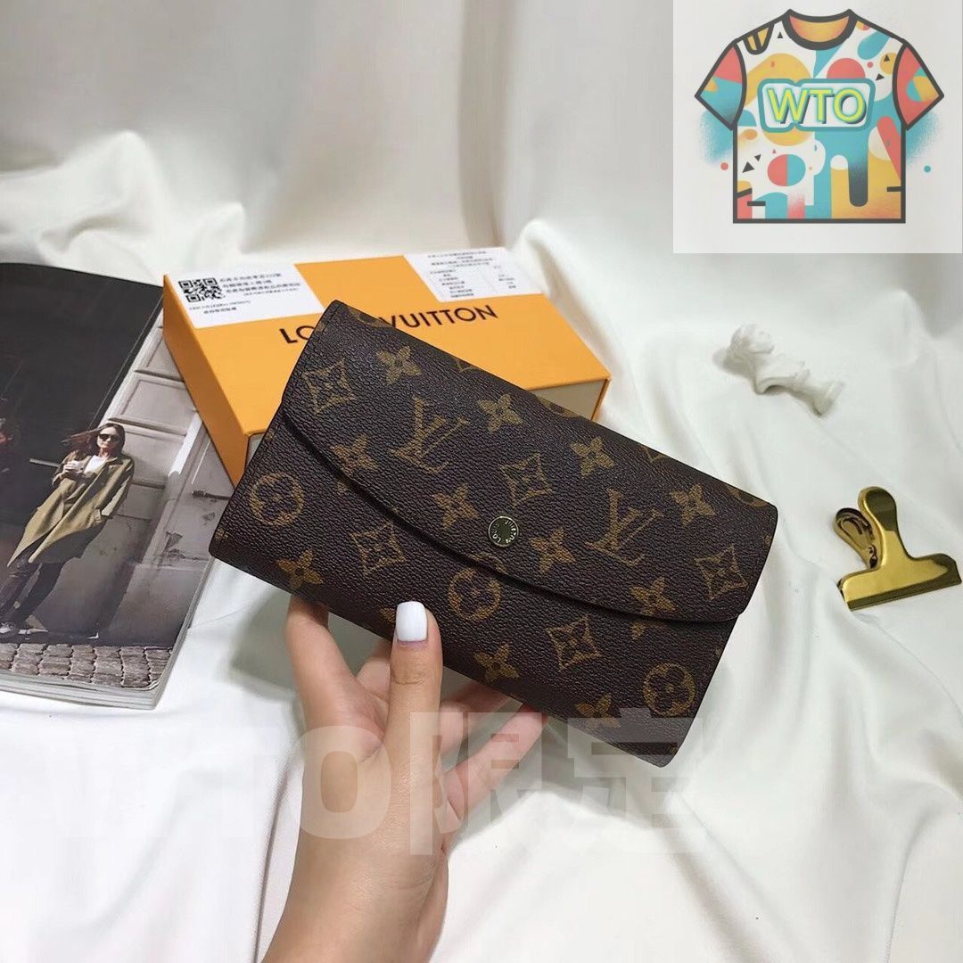 WTO通販 LV 58108 黒 × 赤 三折り財布 全国 一部除く -WTO輸入-QLN46