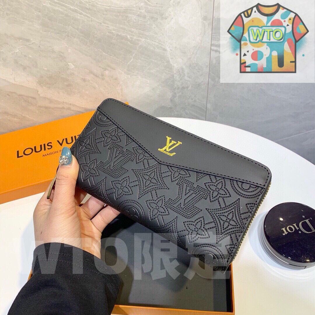 Louis Vuitton WTO通販 黒色 19 x 10 cm 牛皮圧花ポーチ 在庫の な価格です -WTO輸入-KVI 38
