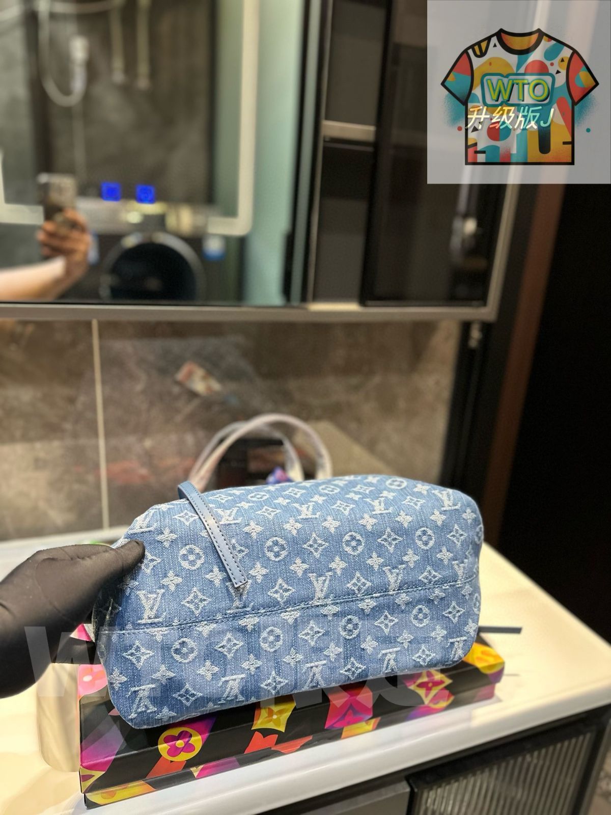  今日 LV デニム刺繍トートバッグ 全国 一部除く トートバッグ バッグ