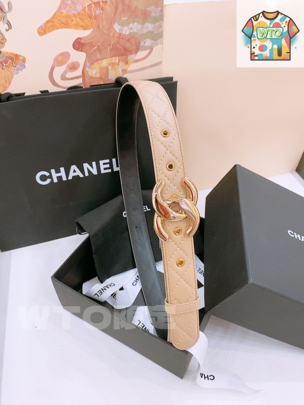 WTO通販 Chanel シャネル 新款 レディースベルト-WTO輸入-KCS35