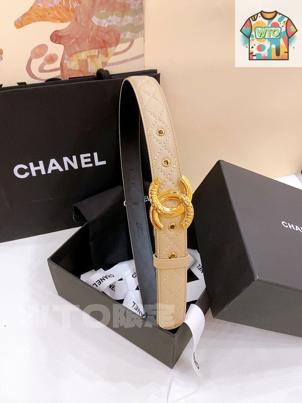 WTO通販 Chanel シャネル 新款 レディースベルト-WTO輸入-OBS 80