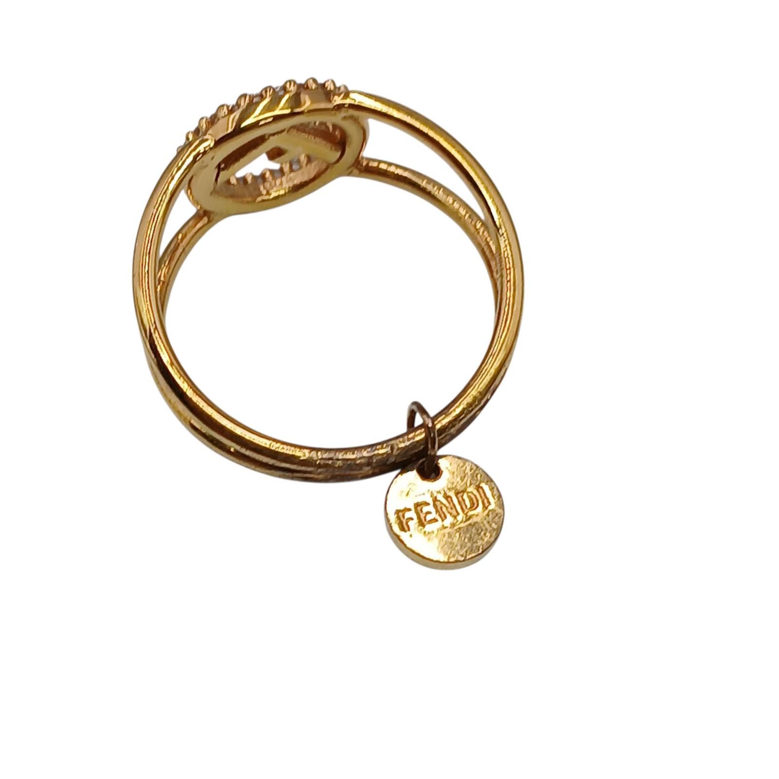 フェンディ FENDI リング・指輪 エフイズ Mサイズ ラインストーン