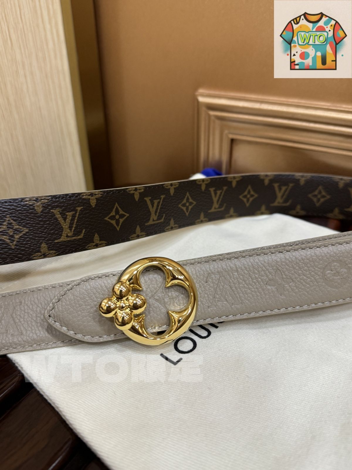 WTO通販 Louis Vuitton Femme 2-Tone Canvas Belt-WTO輸入-XHF 78