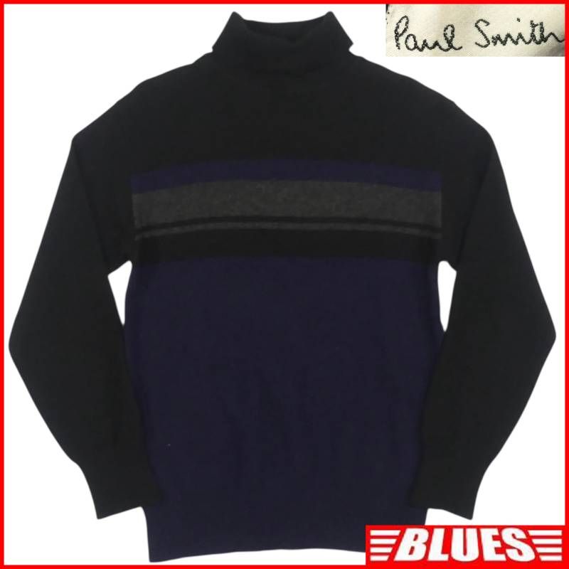 新品未使用 Paul Smith コレクション タートルネックセーター Lサイズ Paul Smith ポールスミス タートルネック セーター L ニット 黒 ウール