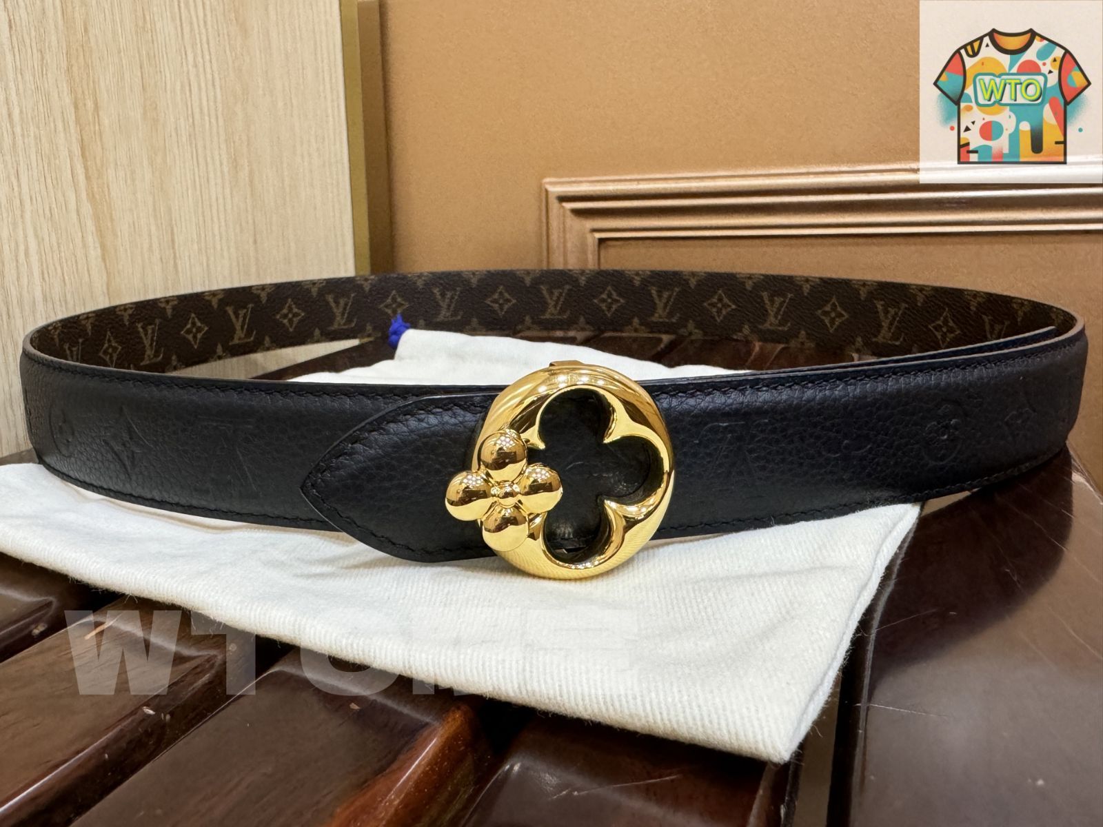 WTO通販 Louis Vuitton Femme 2-Tone Canvas Belt-WTO輸入-KBP76