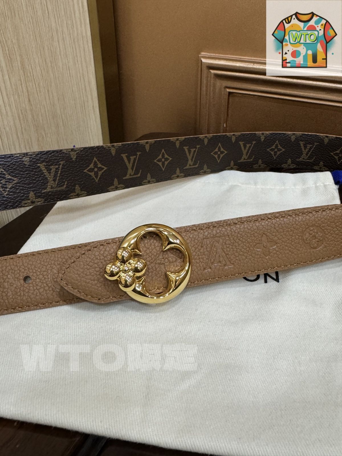 WTO通販 Louis Vuitton Femme 2-Tone Canvas Belt-WTO輸入-LHF 77