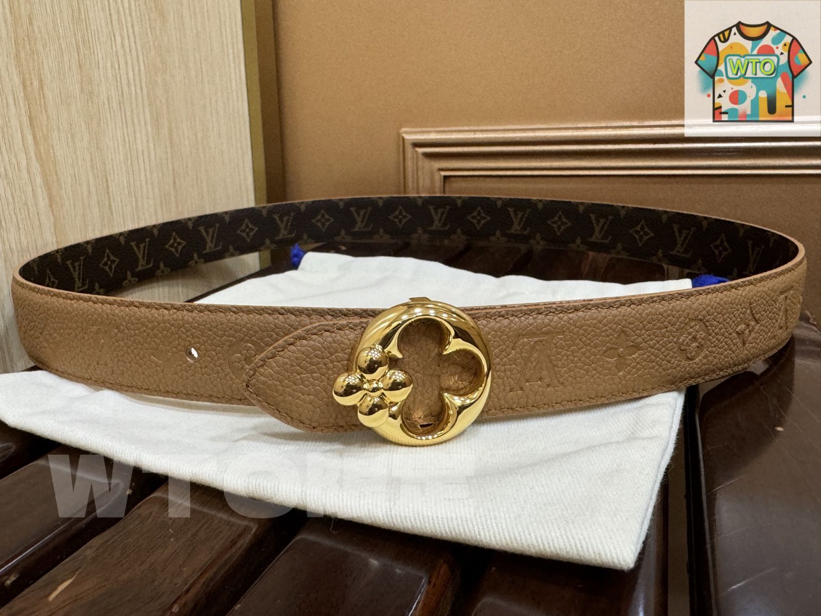 WTO通販 Louis Vuitton Femme 2-Tone Canvas Belt-WTO輸入-LHF77