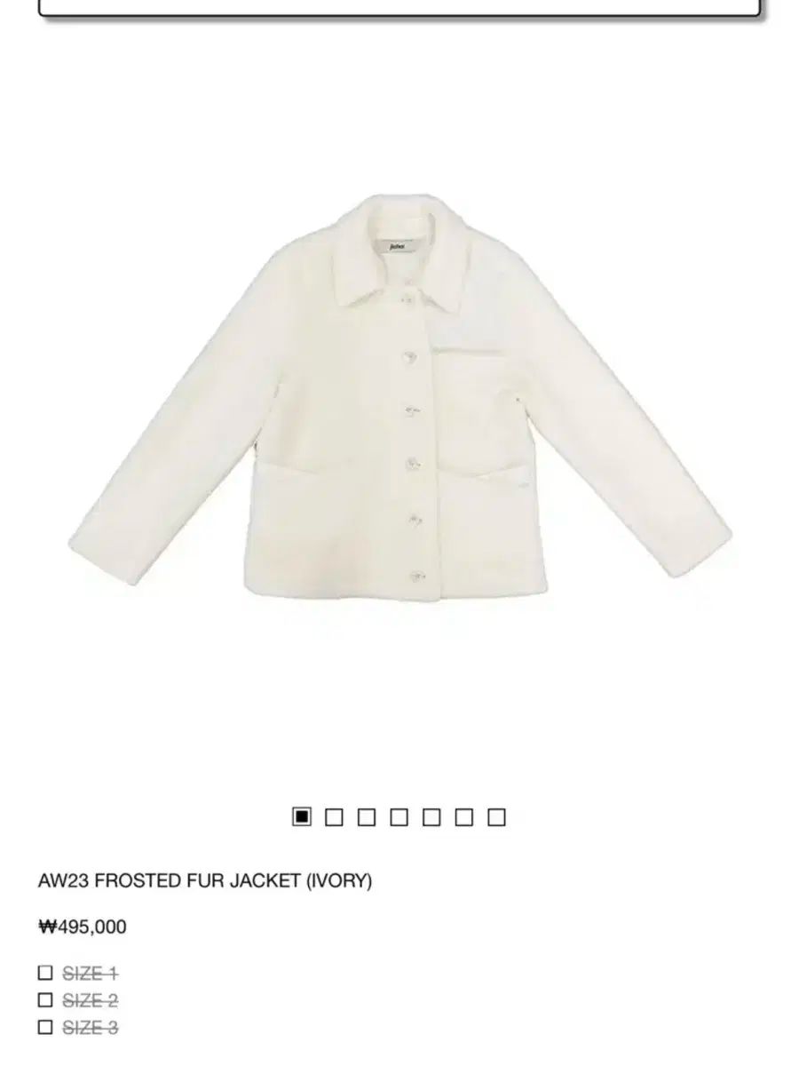 ジチョイ ファージャケット アイボリー AW23 FROSTED FUR JACKET IV