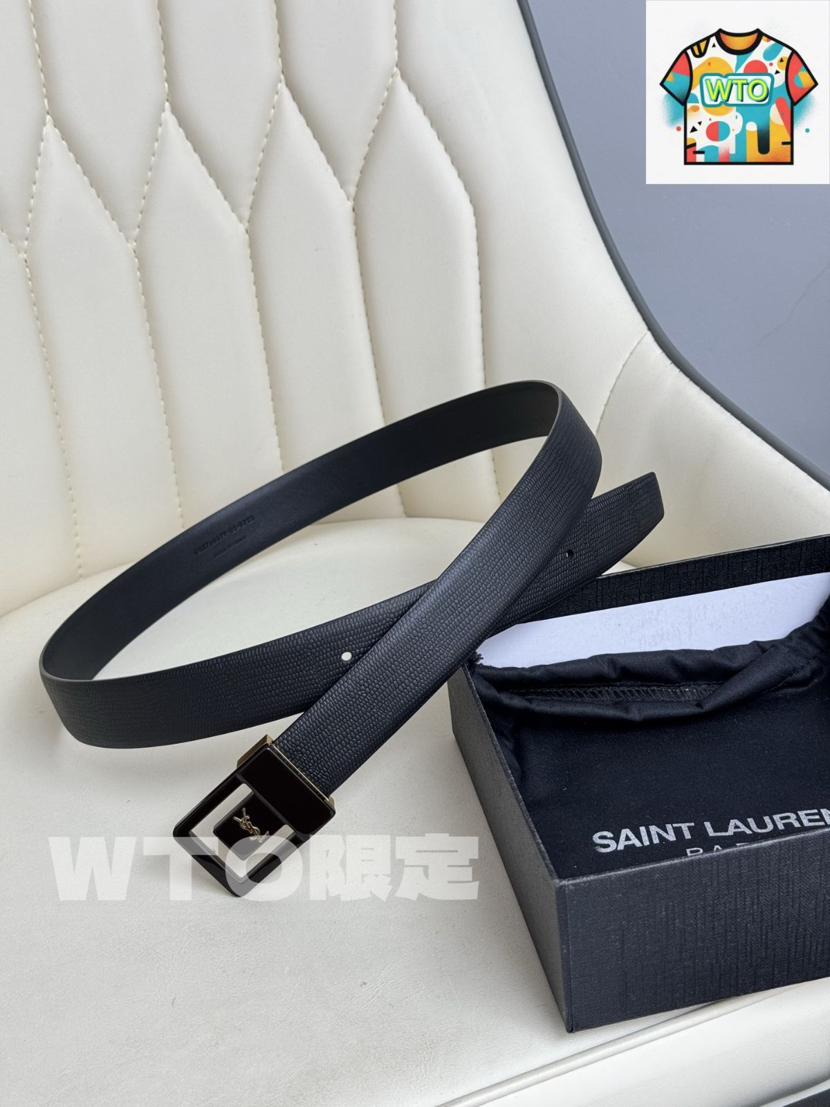 WTO通販 Saint Laurent レザーベルト-WTO輸入-CEV81 MERCADOAVALIA_COM_BR
