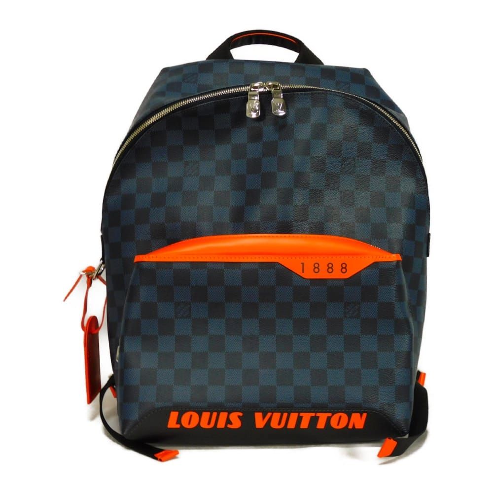 LOUIS VUITTON ルイ ヴィトン ディスカバリー ロゴ ネイビー 19AW ダミエ コバルト レース オレンジ リュックサック バックパック N40157