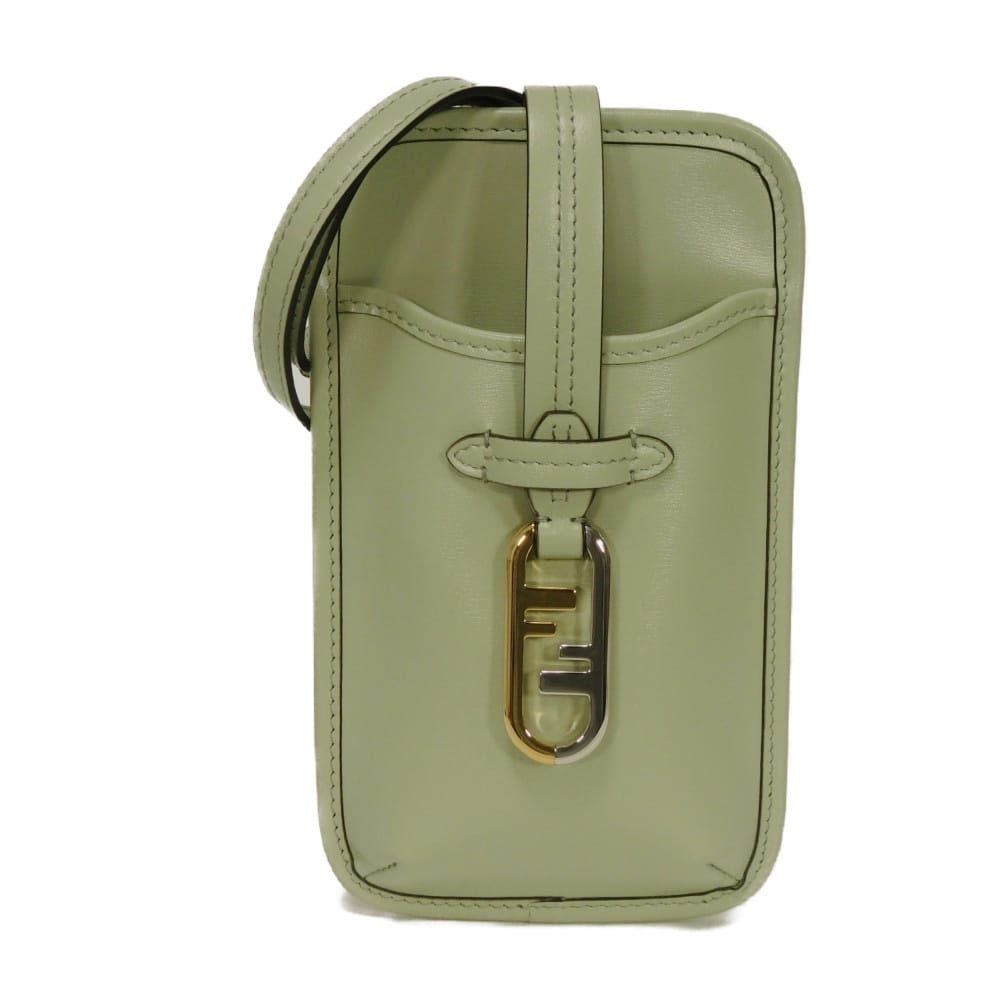 FENDI フェンディ オーロック フォン ポーチ カーフ パステル ショルダーバッグ クロスボディ コインケース カードケース FFロゴ ライトグリーン スマホケース 7AS131 AHM0 F1LGU