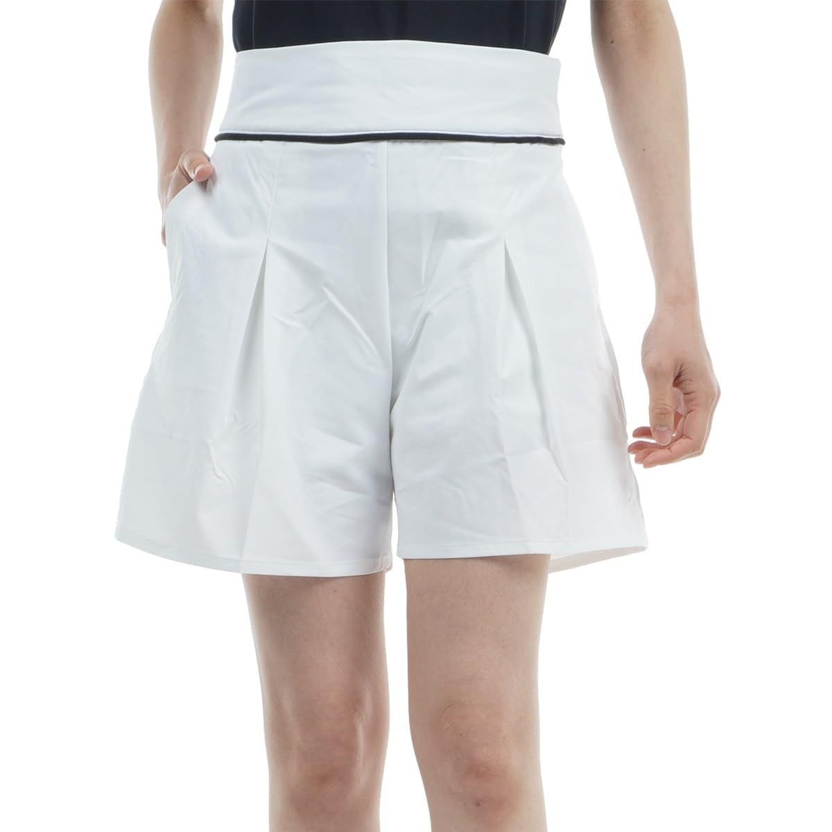 アディダスゴルフ ゴルフハーフパンツ 4wayストレッチ ハイウェストキュロット レディース ホワイト ホワイト XL