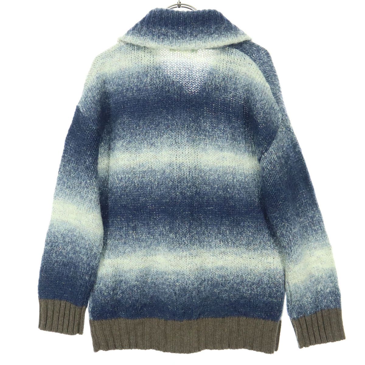 BEAMS HEART ビームスハート 長袖 ショールカラー カーディガン ブルー 