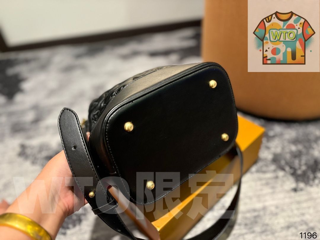 LV風網紅軽贅沢小人数設計エンボス手提げバケツバッグ斜め掛けバッグ