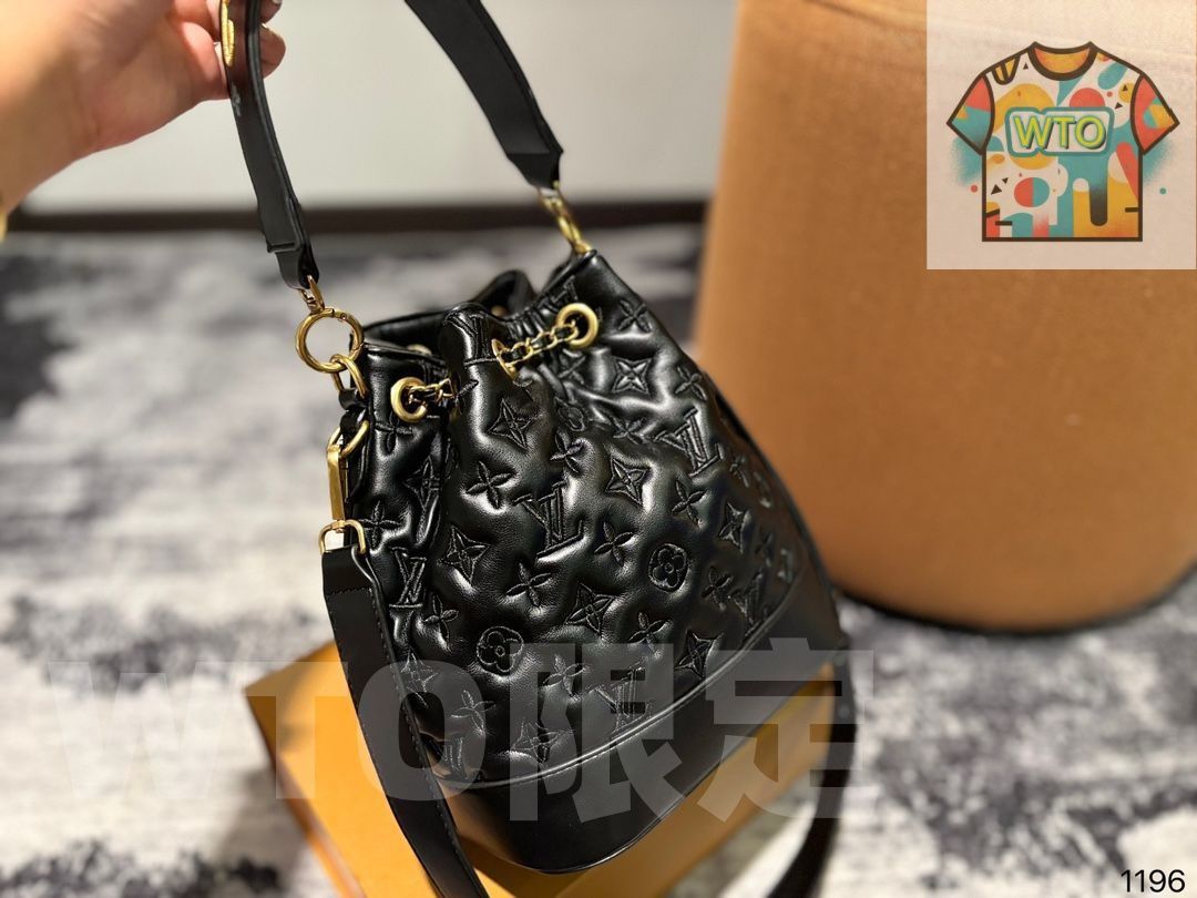 LV風網紅軽贅沢小人数設計エンボス手提げバケツバッグ斜め掛けバッグ