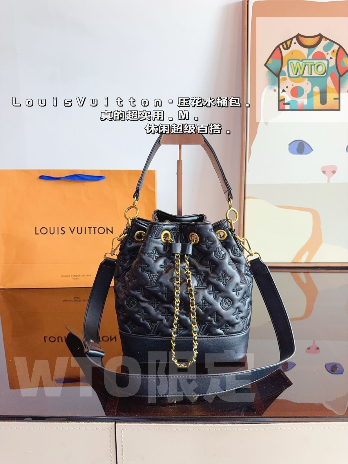 LVエンボスバケツバッグ ハンドバッグバッグ ショルダーバッグ ブリーフケース モップバッグ ショルダーバッグ リュックサック 財布 小銭入れ 手首バッグ ポーチ ナイトバッグ 旅行バッグ 財布-WTO輸入-VZK05