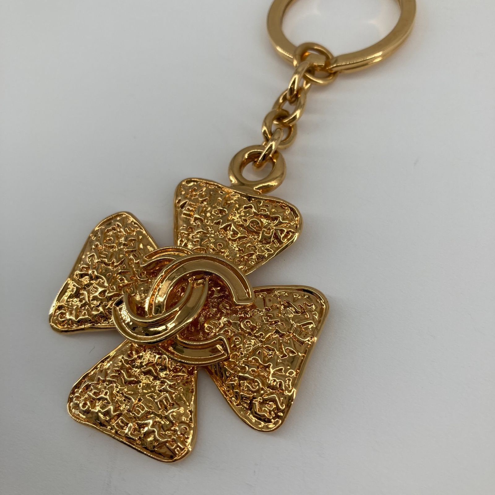 CHANEL シャネル 95 A ココマーク クローバーモチーフ キーリング ゴールド