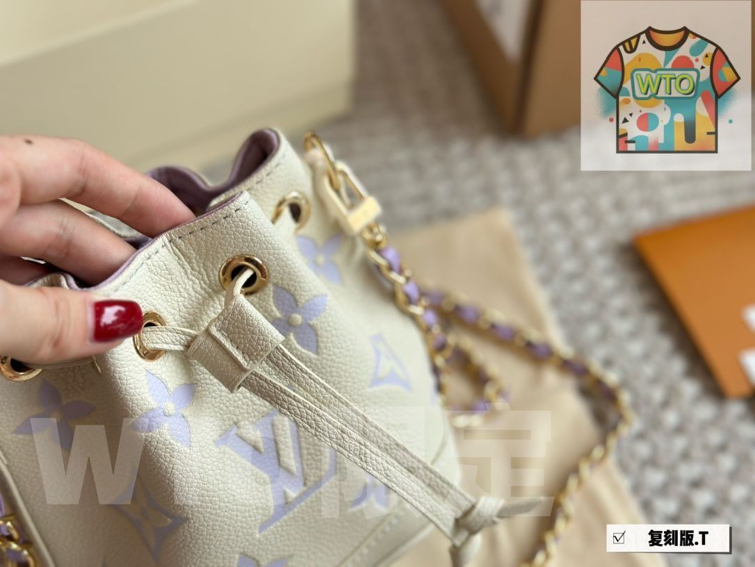 LV幻想的なアイスブルーのバケツ ハンドバッグ バックパック 小銭入れ 手首バッグ ショルダーバッグ-WTO輸入-QLR06