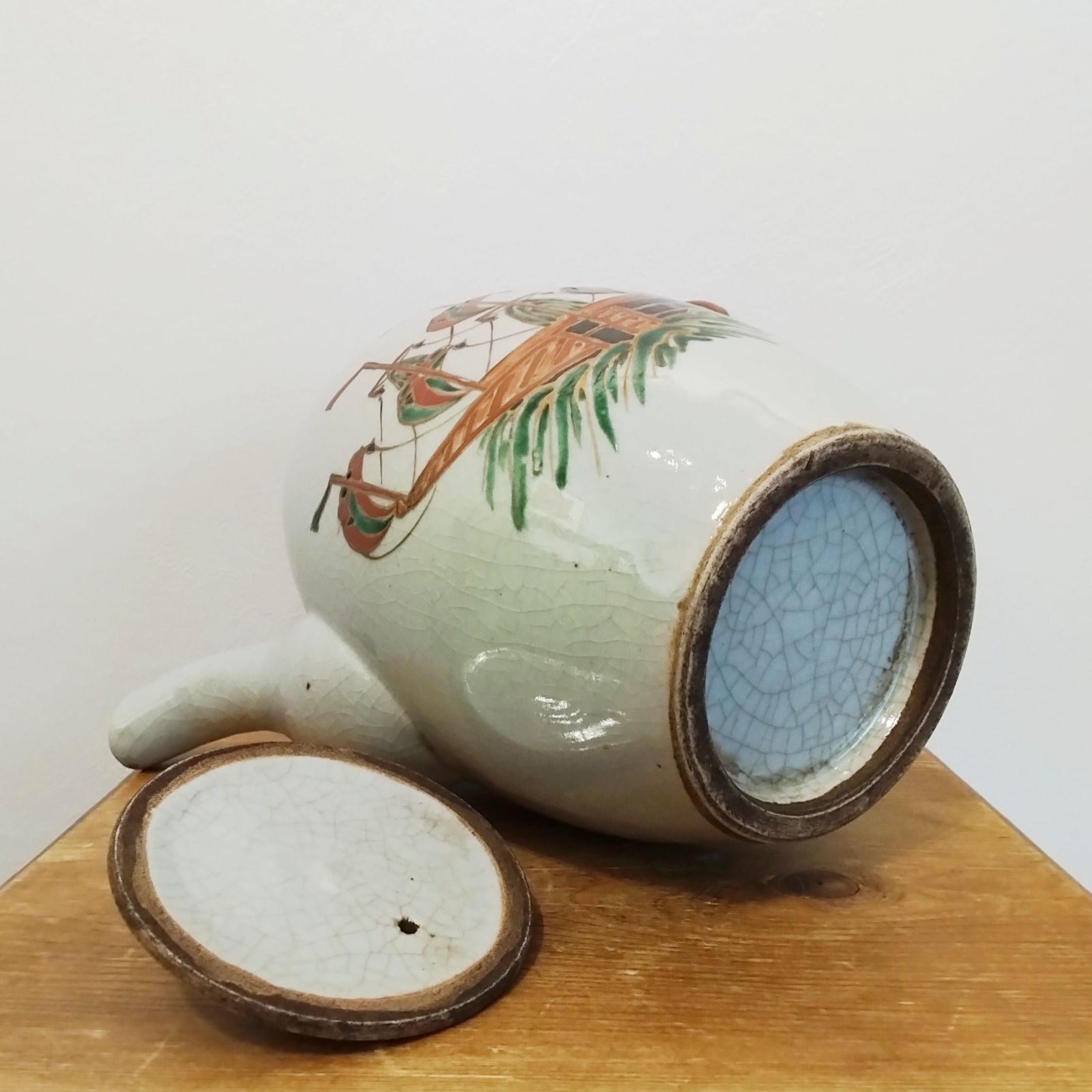 仁清写 南蛮船文水注 水差し 色絵 磁器 京焼 アンティーク