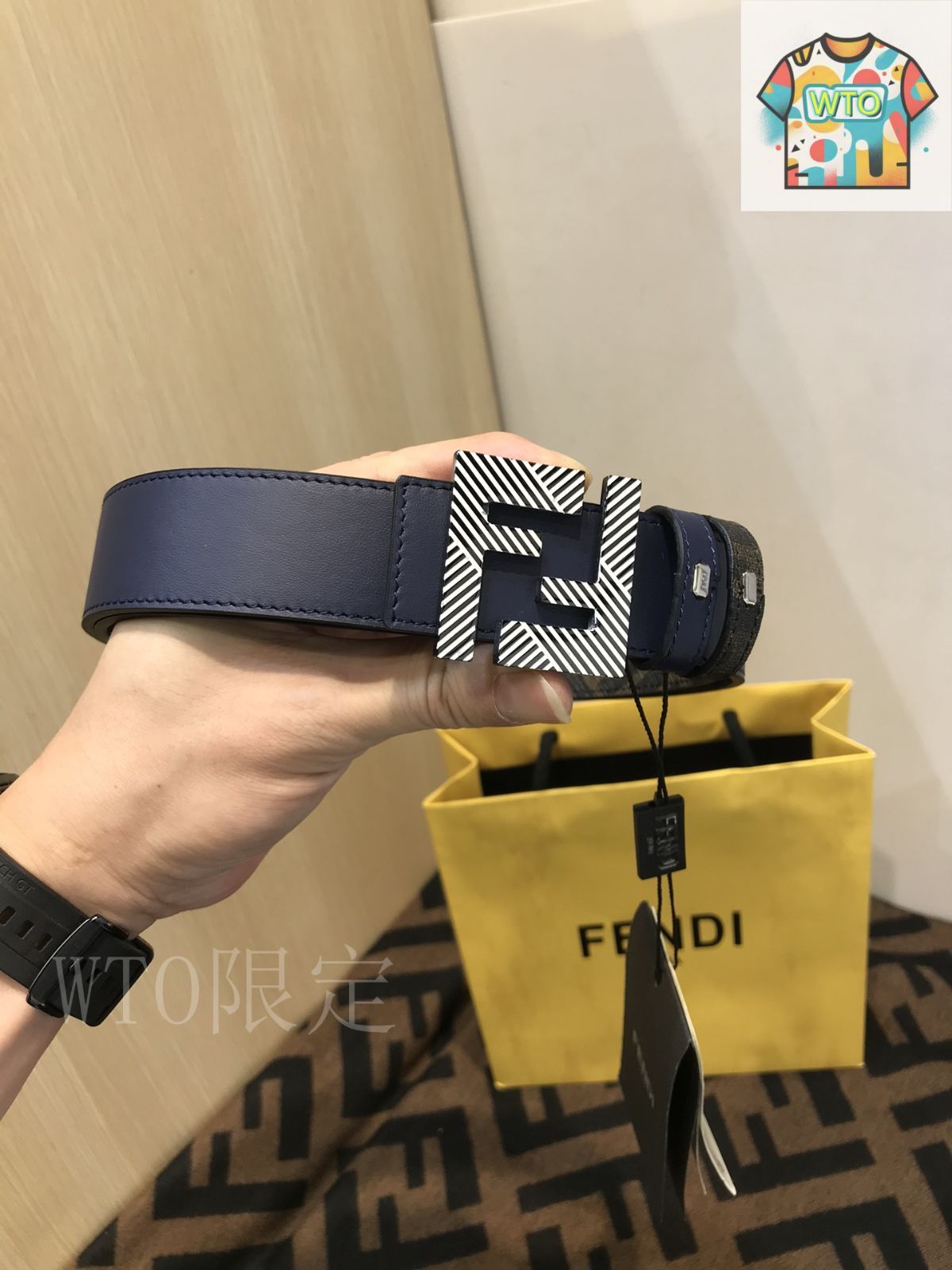 今日 FD F-Logo グレインレザーベルト