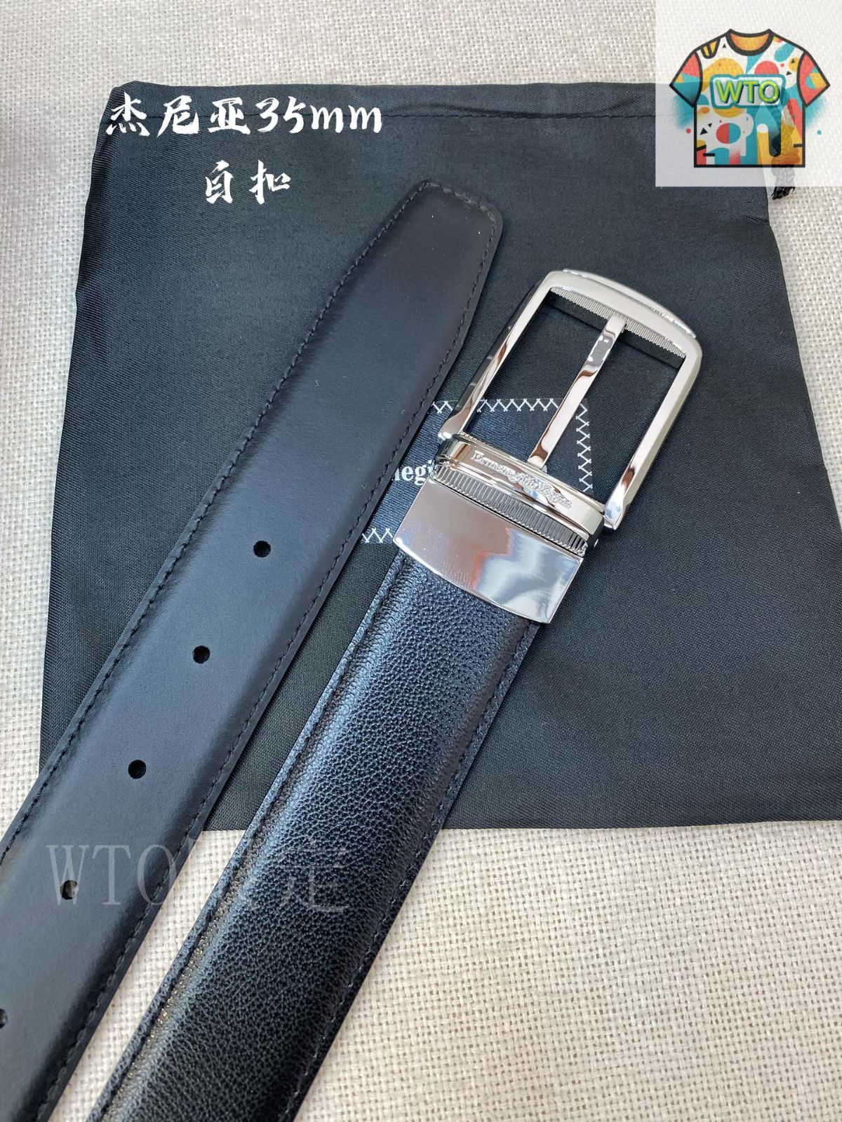 今日 Zegna メンズ レザーベルト