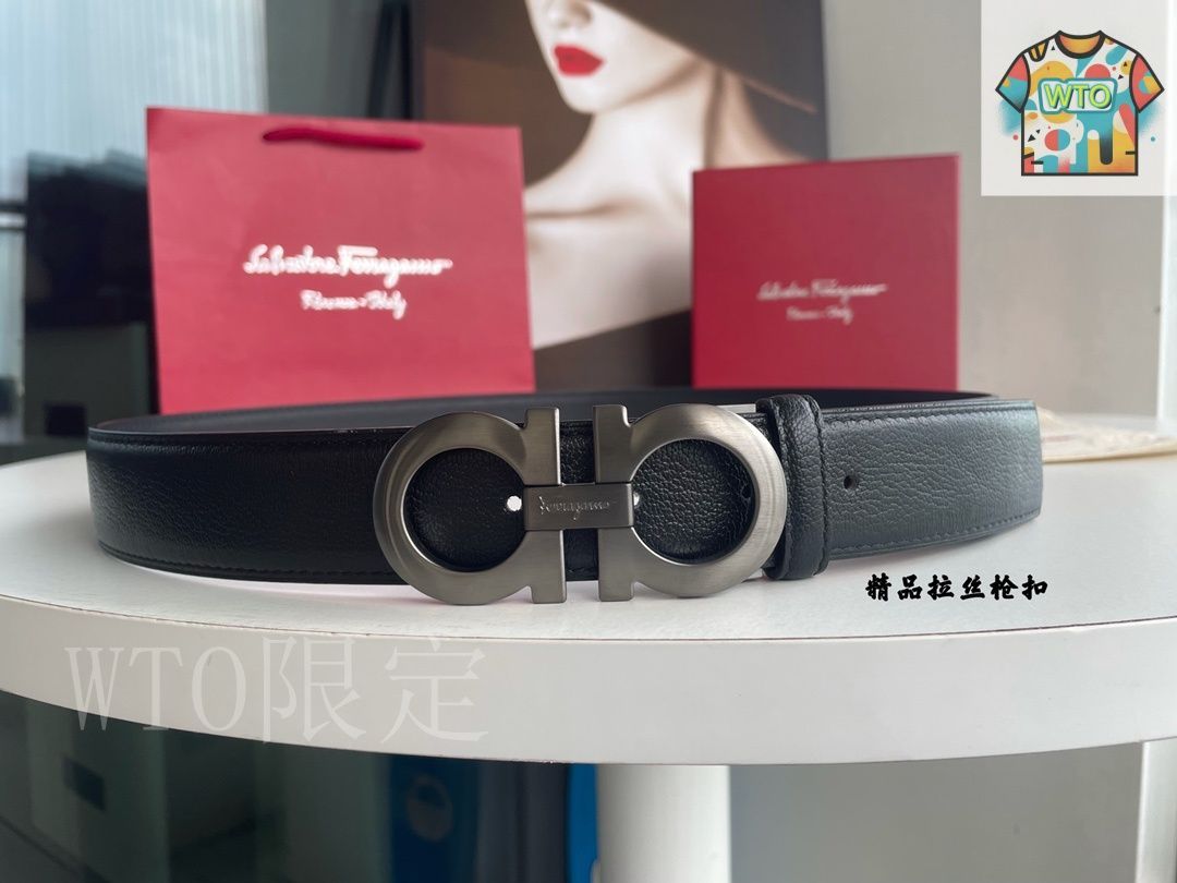 今日 Ferragamo Classic Upgrade 3.5cm ダブル面本革ベルト