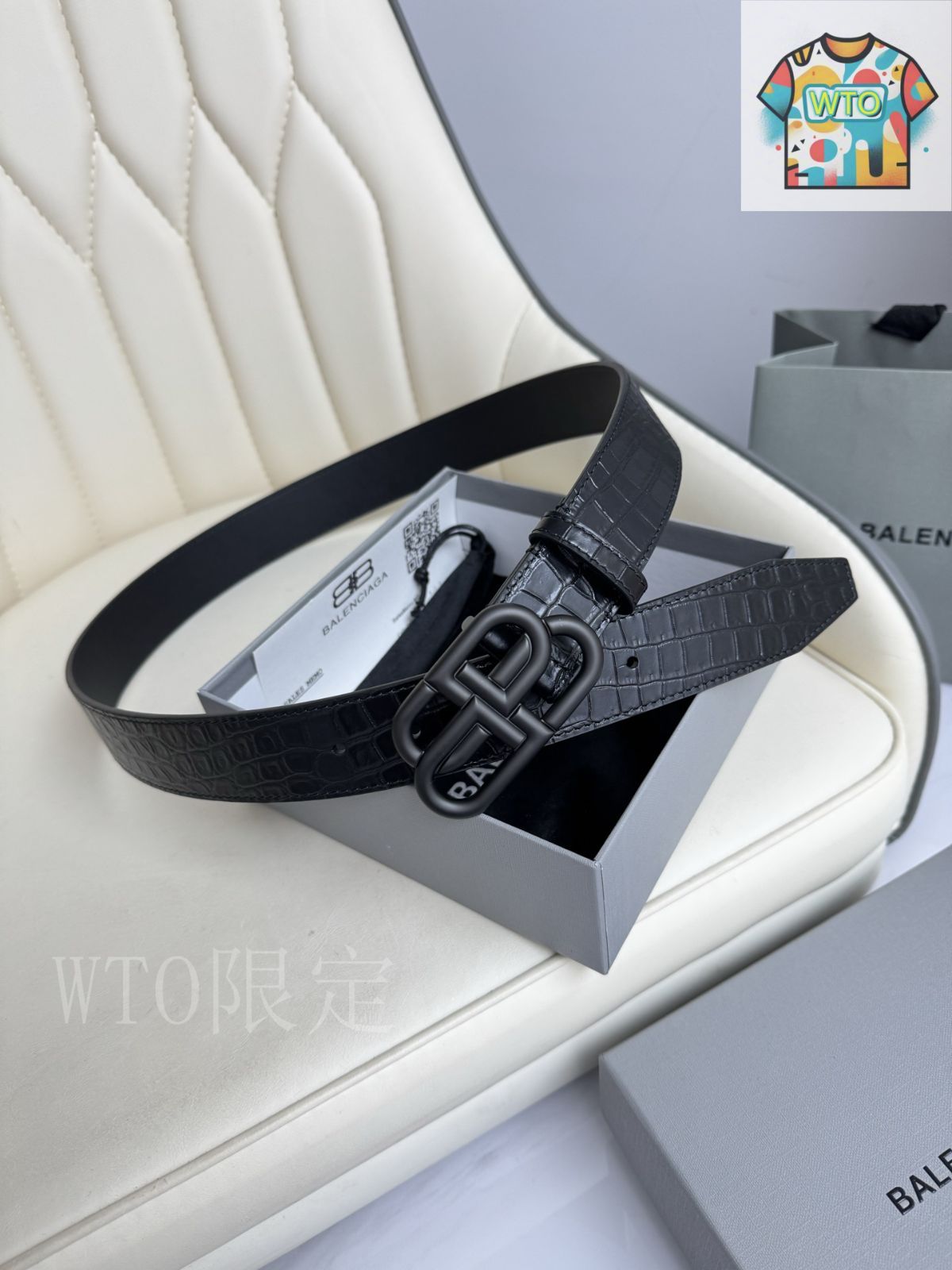 今日 Balenciaga 3.5cm レザーベルト