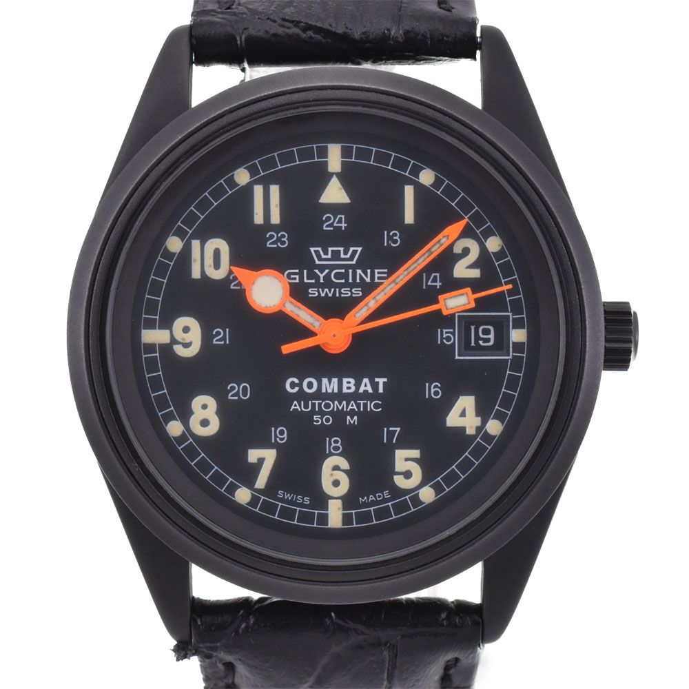 グリシン GLYCINE 50M-3787 コンバット デイト 自動巻き メンズ 良品 Q