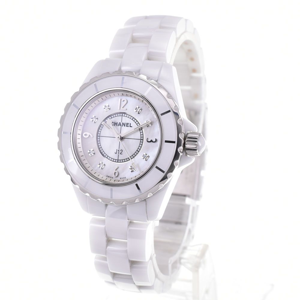 シャネル CHANEL H 2422 J 12 8 P ダイヤモンド クォーツ レディース 内 き Q 143741